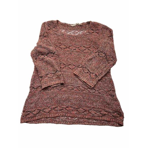 Soft Surrounding Sweater burnt orange/brick red knited 3/4 sleeve L - Picture 2 of 7